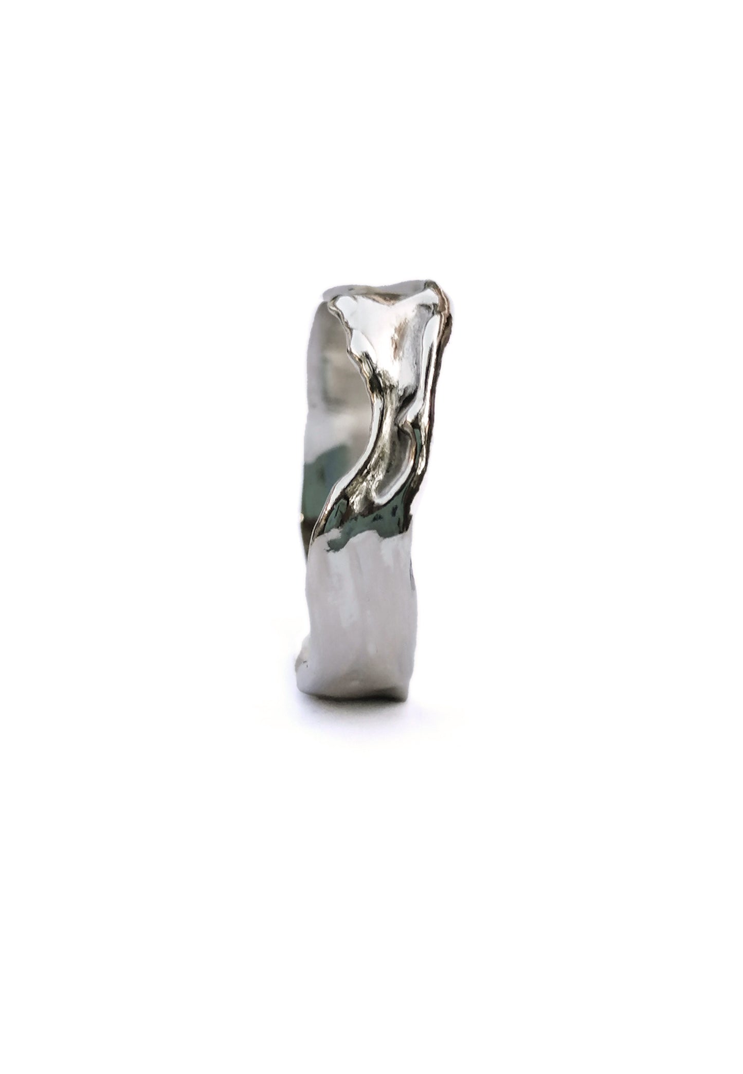 925 Sterling Silver Wavy Band Ring in an Irregular Shape - SosyGallery