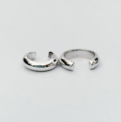 Set of 2 Silver 925 No-Piercing Huggie Ear Cuffs - Ear Wraps for Conch & Cartilage - SosyGallery