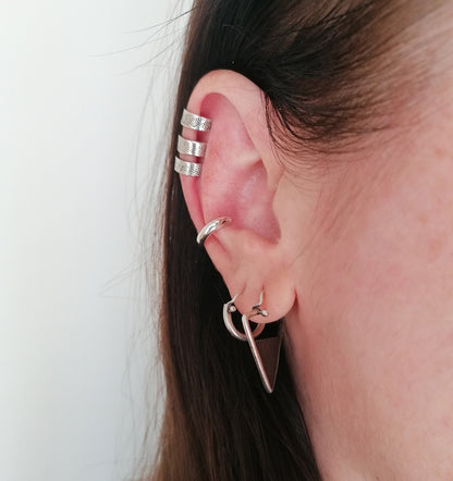 Ασημένιο 925 τριπλό ear cuff χωρίς piercing