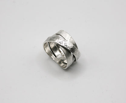 Sterling silver 925 multi-layered band wrap statement ring - bold and stylish accessory - SosyGallery