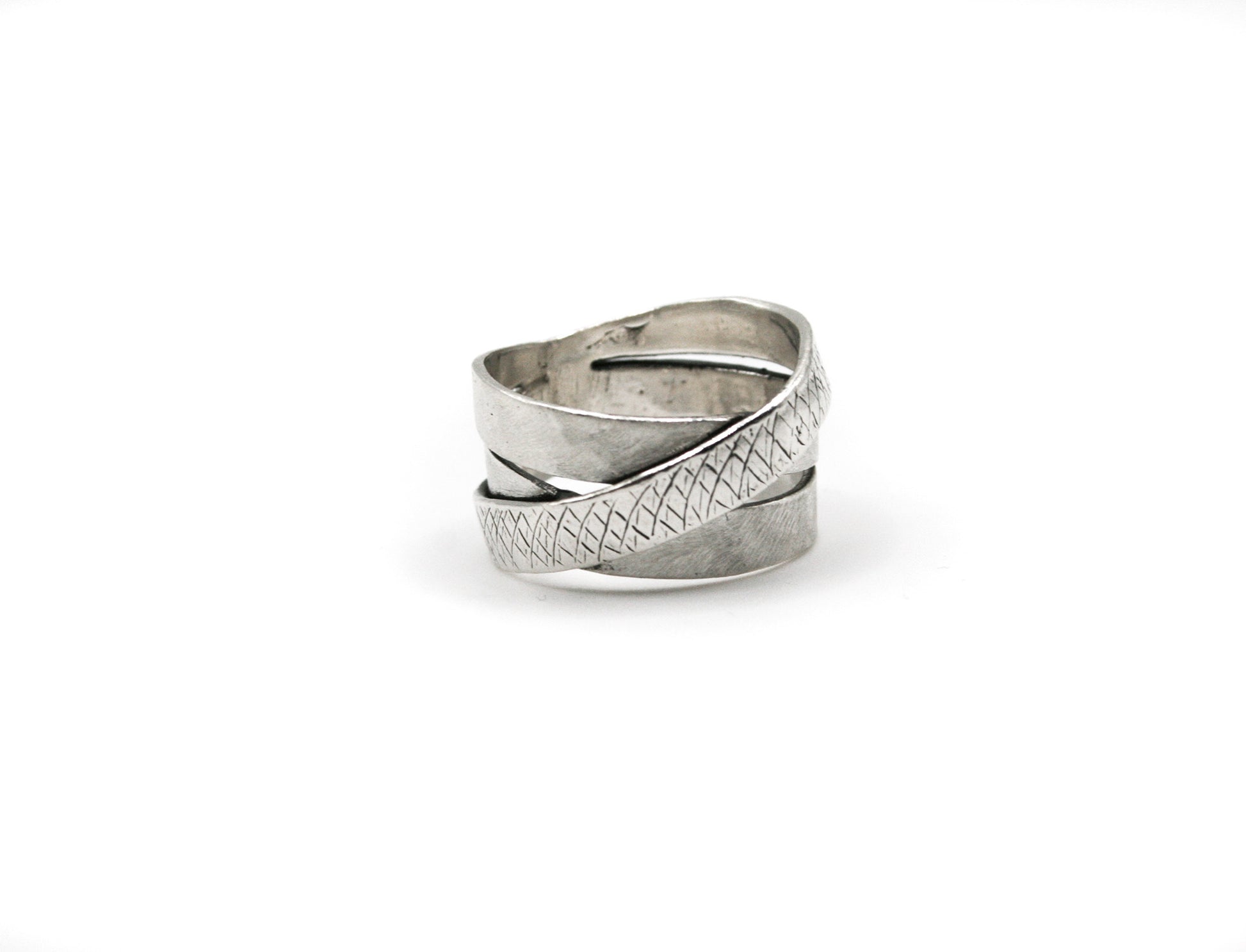 Sterling silver 925 multi-layered band wrap statement ring - bold and stylish accessory - SosyGallery