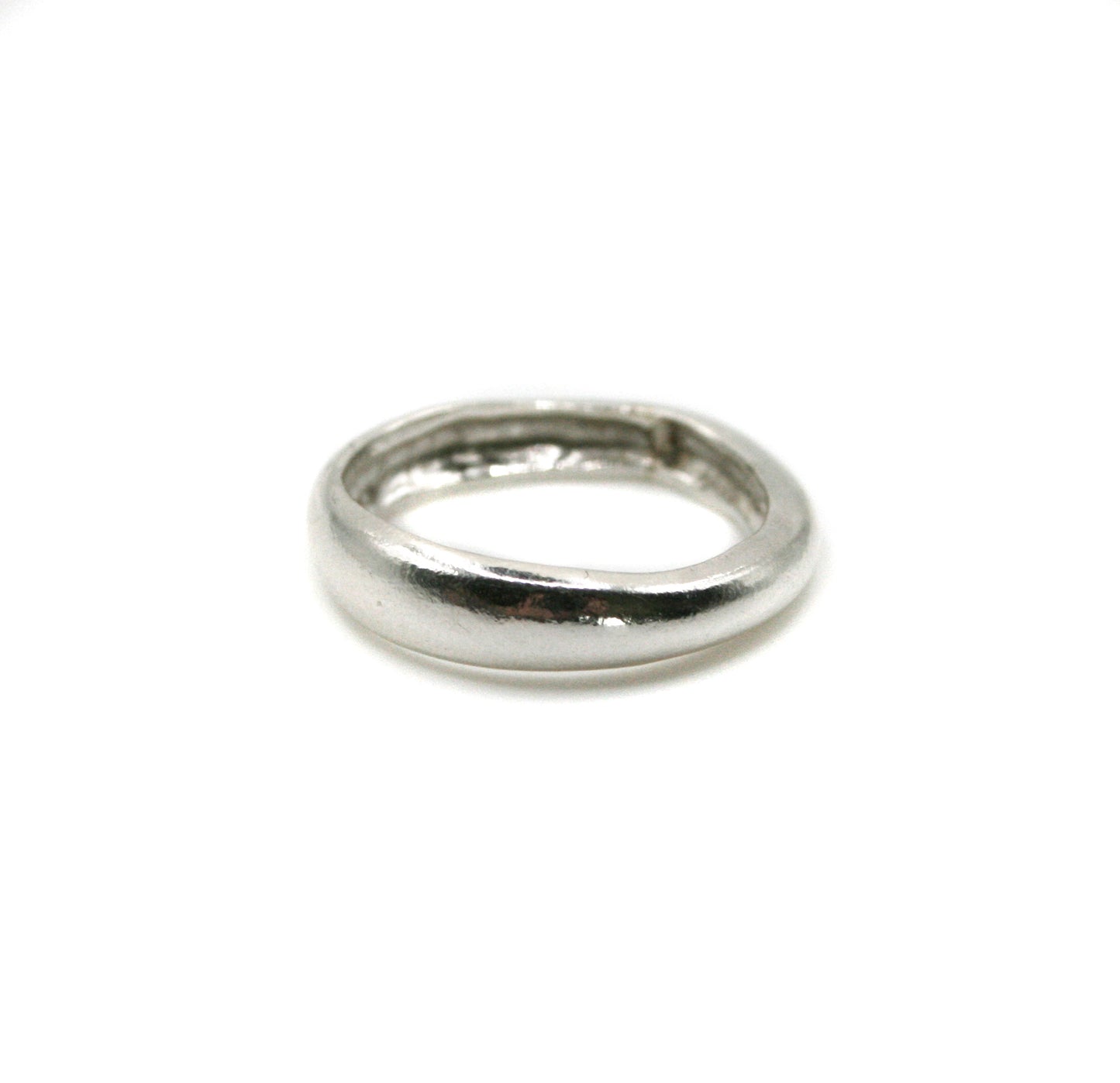 Curvy Dome Sterling Silver 925 Band Ring - Irregularly Curved Design