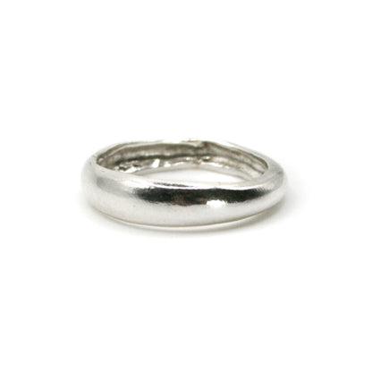 Curvy Dome Sterling Silver 925 Band Ring - Irregularly Curved Design