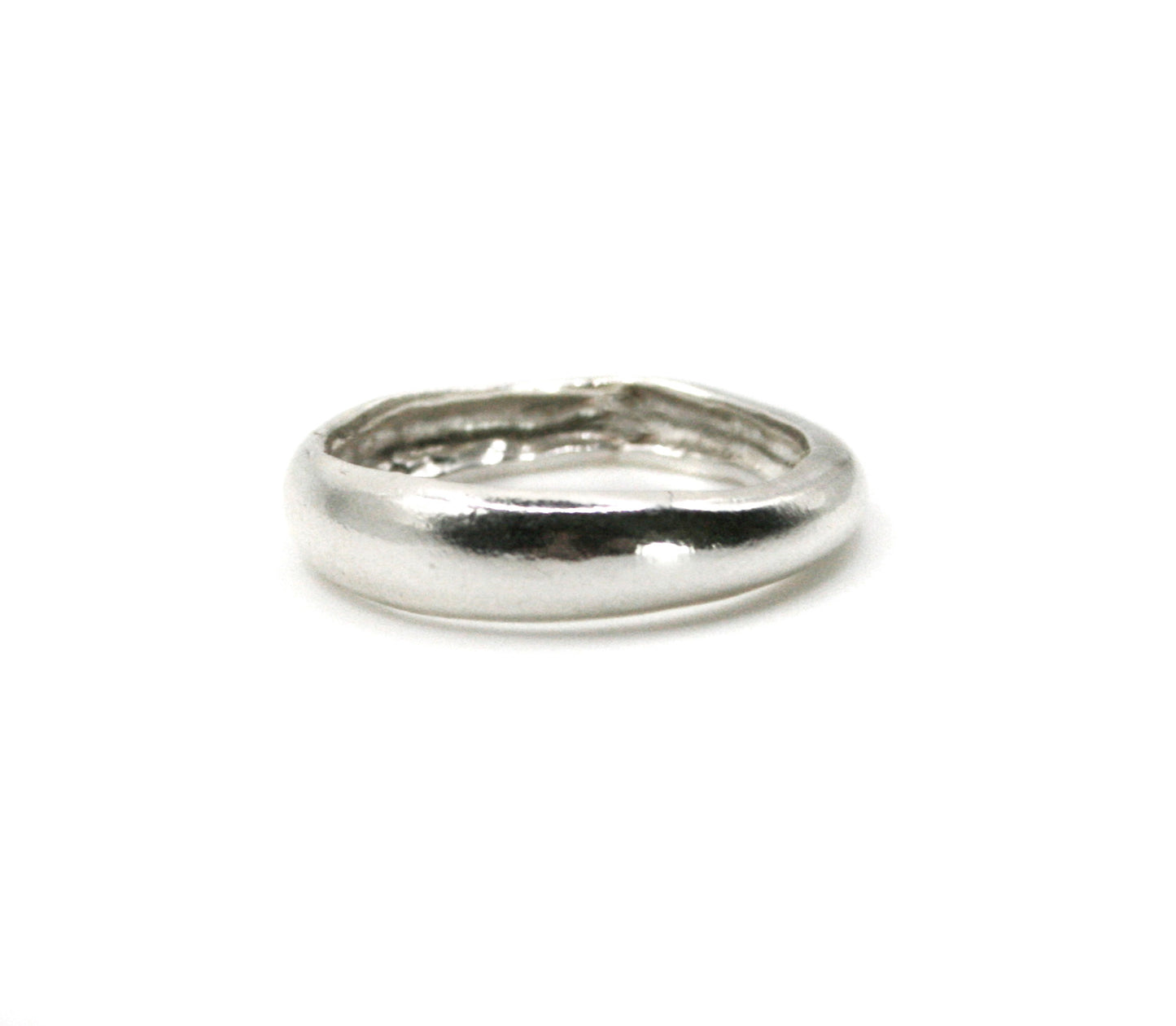 Curvy Dome Sterling Silver 925 Band Ring - Irregularly Curved Design