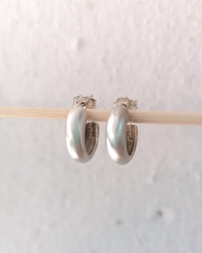 Chunky Hoop Earrings in 925 Sterling Silver - SosyGallery