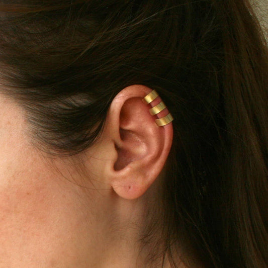 Gold Brass or Sterling Silver 925 Ear Cuff No Piercing - Ear Wrap Earring - Cartilage Jacket - SosyGallery