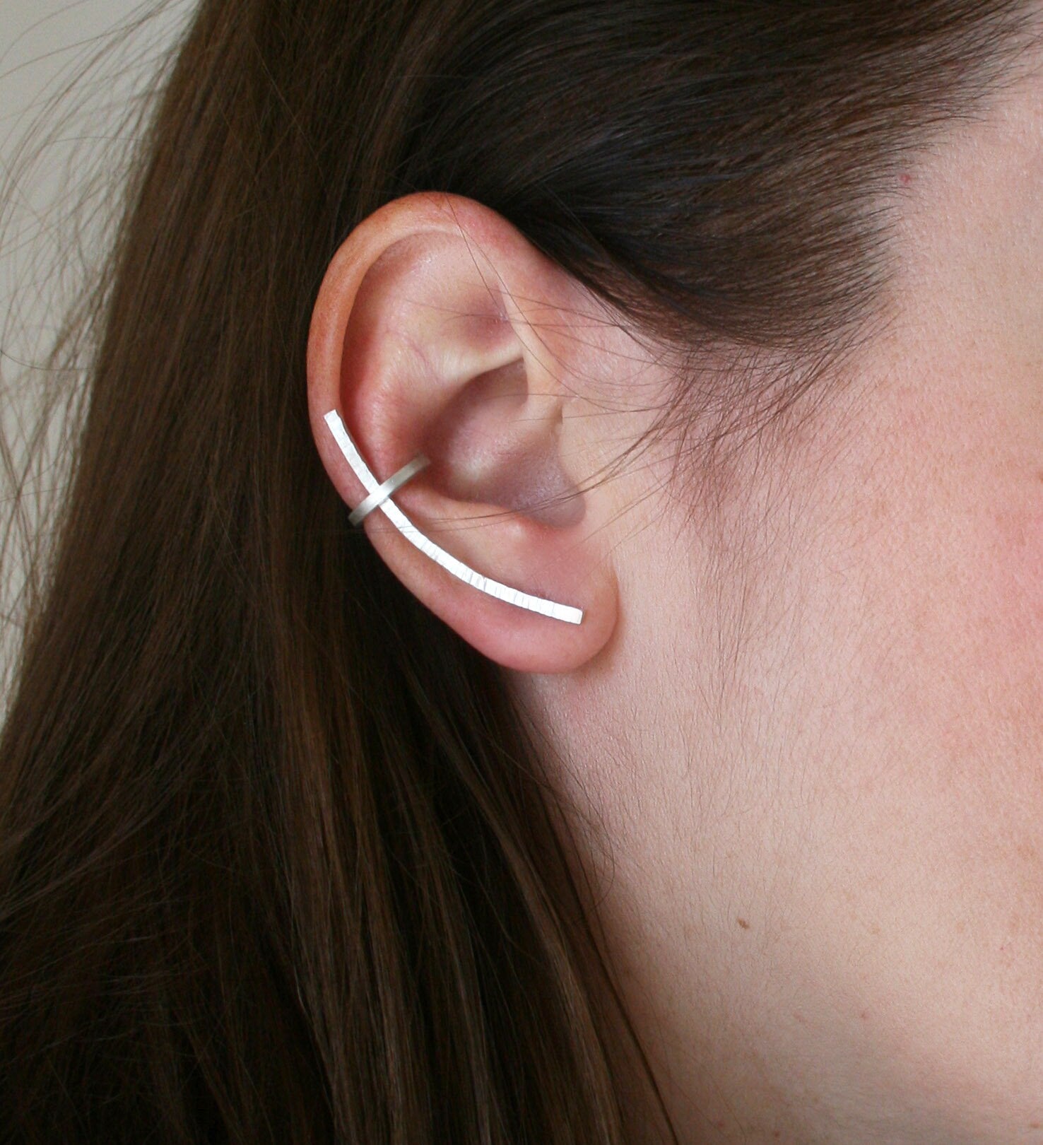 Sterling Silver 925 Minimalist Ear Climber Crawler Cuff Earrings – Modern and Unique Jewelry - SosyGallery