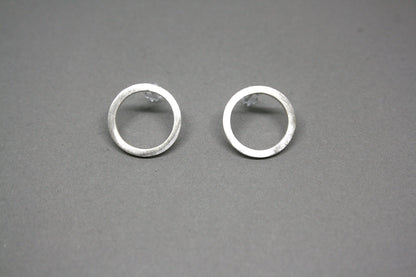 Sterling Silver Geometric Circle Stud Earrings - Simple Round Posts for Everyday Use - SosyGallery