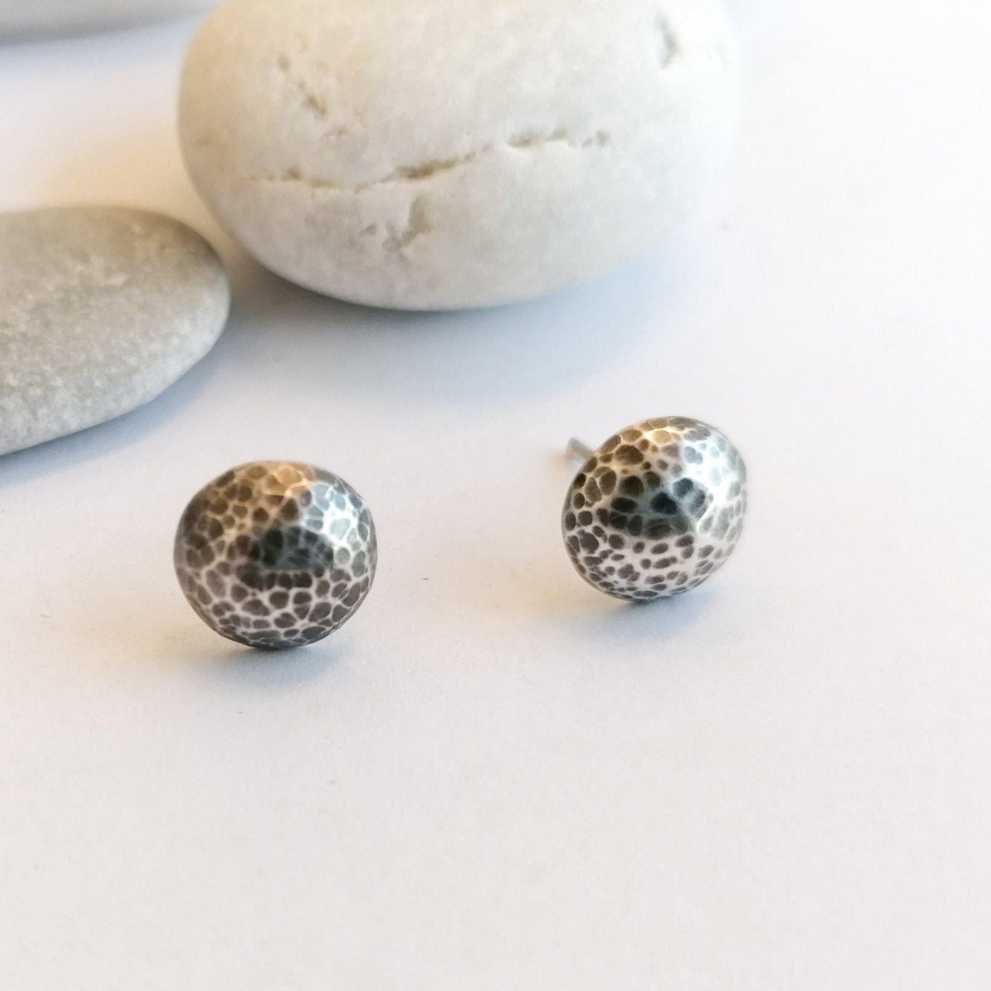 Half Dome 925 Silver Stud Earrings - Minimalist Hollow Button Posts, Everyday Jewelry Gift for Women - SosyGallery