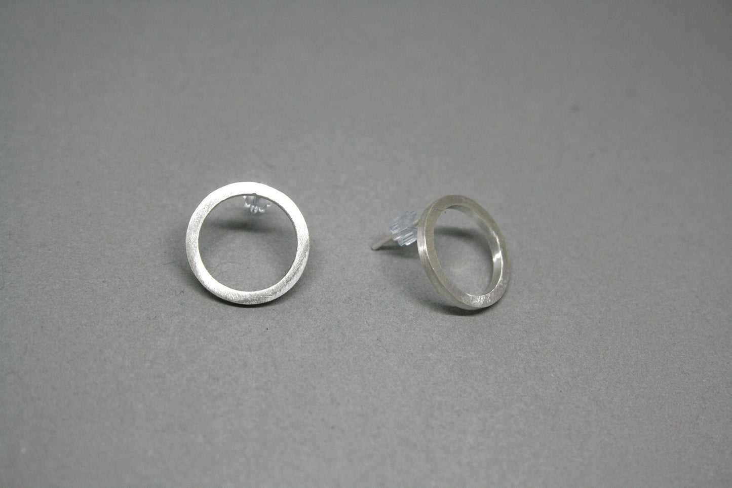 Sterling Silver Geometric Circle Stud Earrings - Simple Round Posts for Everyday Use - SosyGallery