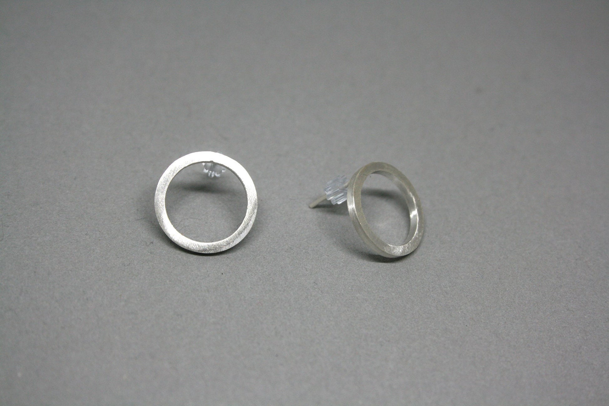 Sterling Silver Geometric Circle Stud Earrings - Simple Round Posts for Everyday Use - SosyGallery