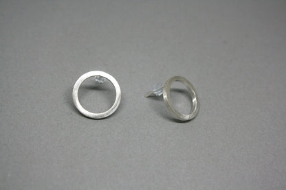 Sterling Silver Geometric Circle Stud Earrings - Simple Round Posts for Everyday Use - SosyGallery