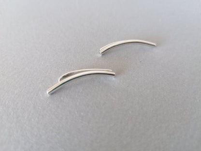 Handmade Sterling Silver 925 Ear Climbers, Ear Pins, Ear Crawlers, Minimal Ear Cuffs, Simple Bar Earrings - SosyGallery