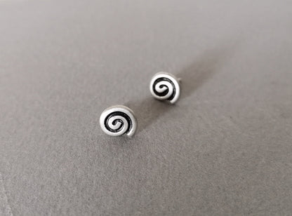 Spiral Stud Earrings in Sterling Silver 925 - Minimalist Helix Design for Everyday Wear - SosyGallery