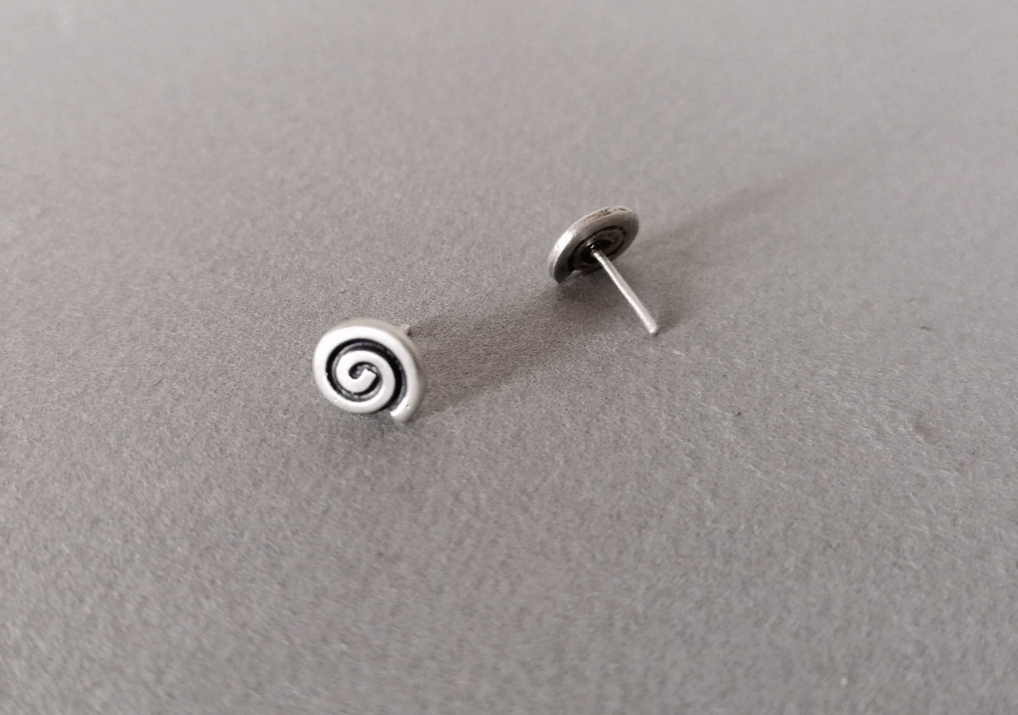 Spiral Stud Earrings in Sterling Silver 925 - Minimalist Helix Design for Everyday Wear - SosyGallery