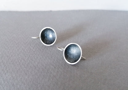 Curved circle dangle earrings in sterling silver 925 - SosyGallery