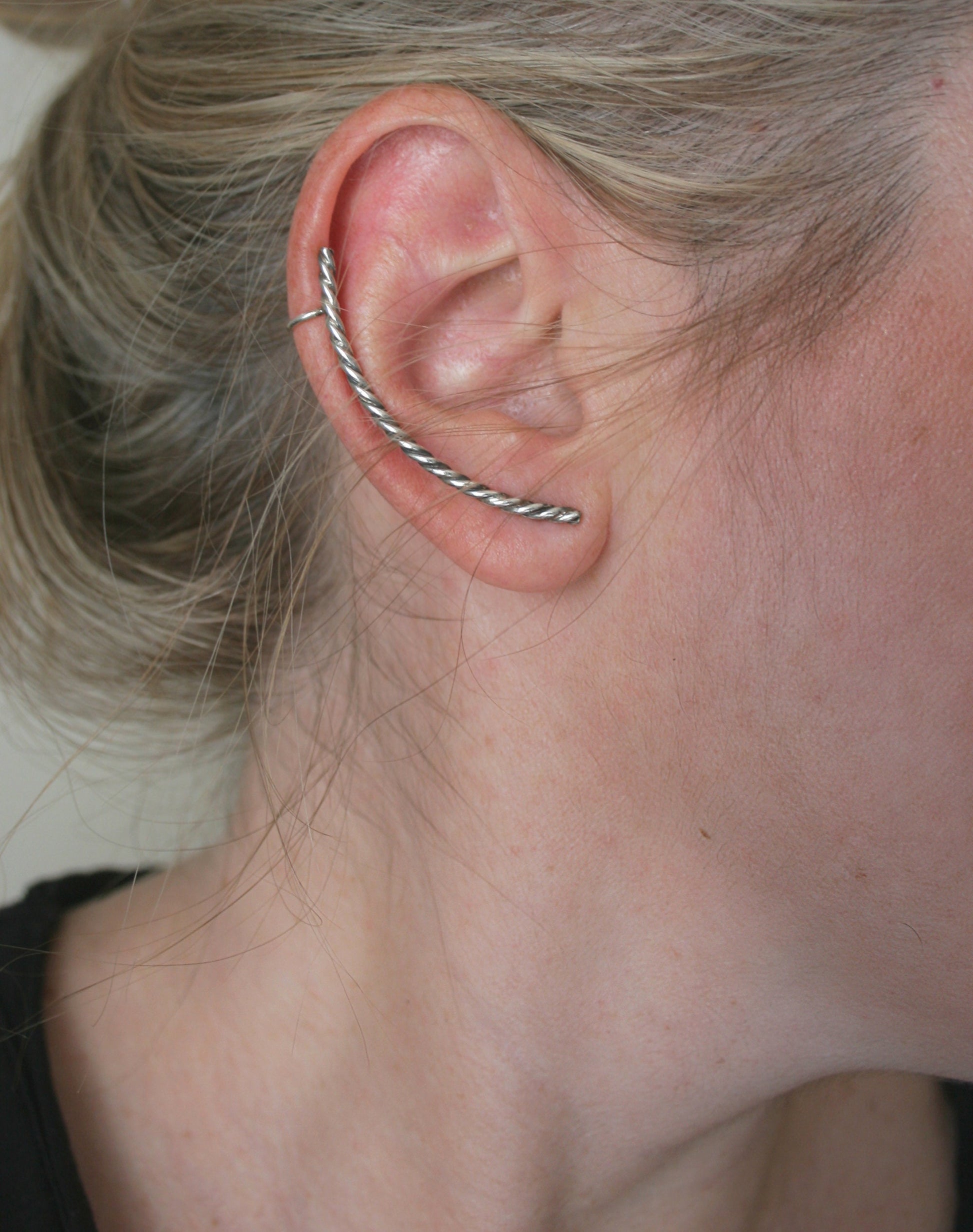 925 Silver Handmade Ear Climber Earrings - Long Ear Crawlers and Ear Cuffs - SosyGallery