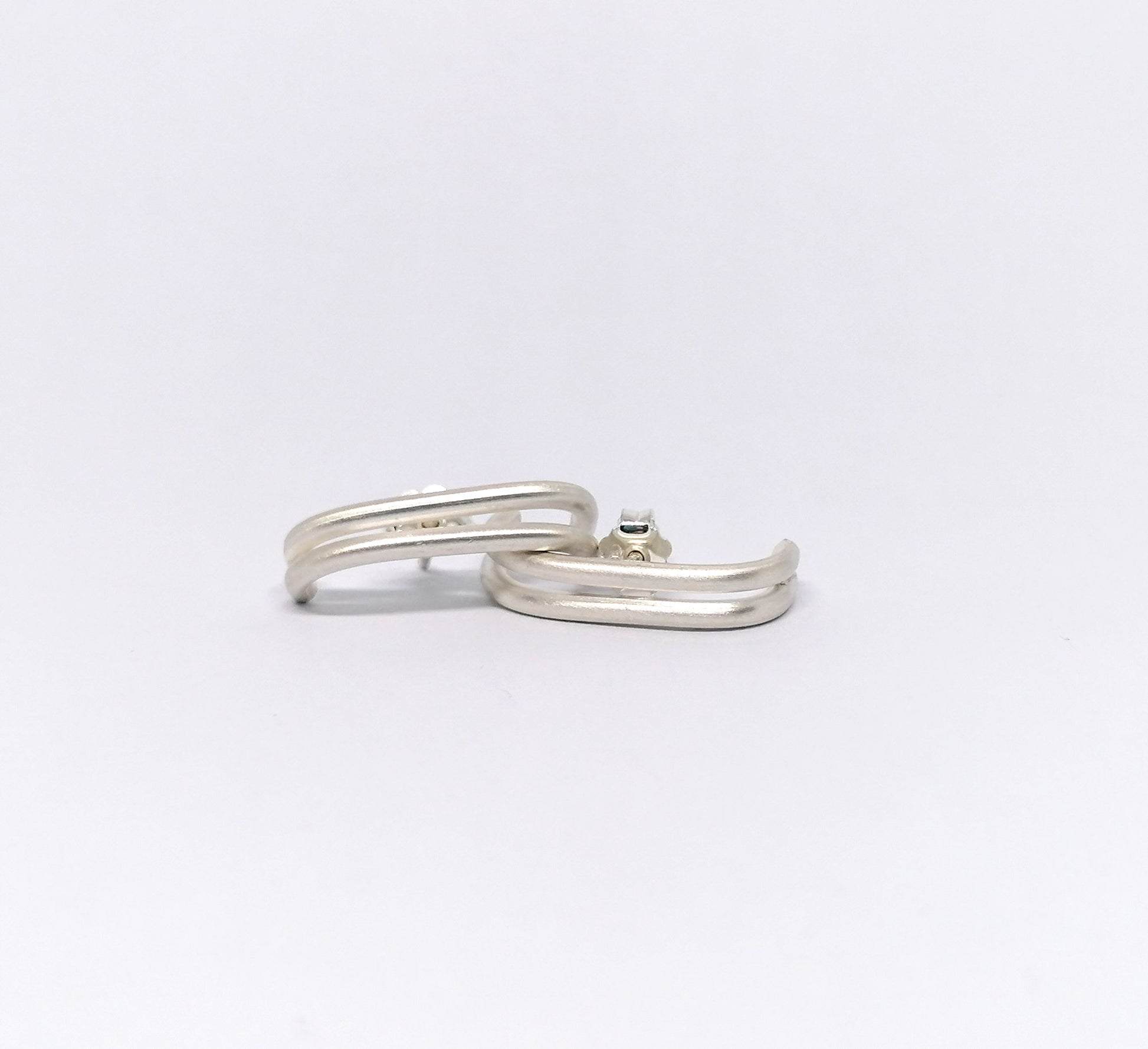 Sterling Silver 925 Huggie Suspender Earrings – Minimalist Cuff, Hook, and Stud Designs - SosyGallery