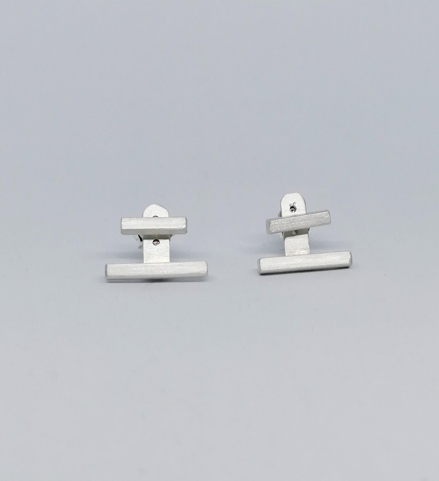 Ear Jacket Earrings in 925 Sterling Silver - Dainty Bar Stud Minimalist Jewelry - SosyGallery