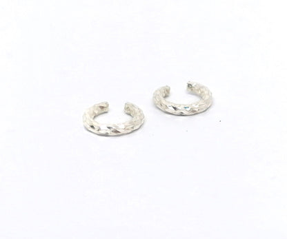 Handmade Silver 925 Ear Cuff Set of 2 - Wrap Huggie Earrings for Conch and Cartilage - SosyGallery