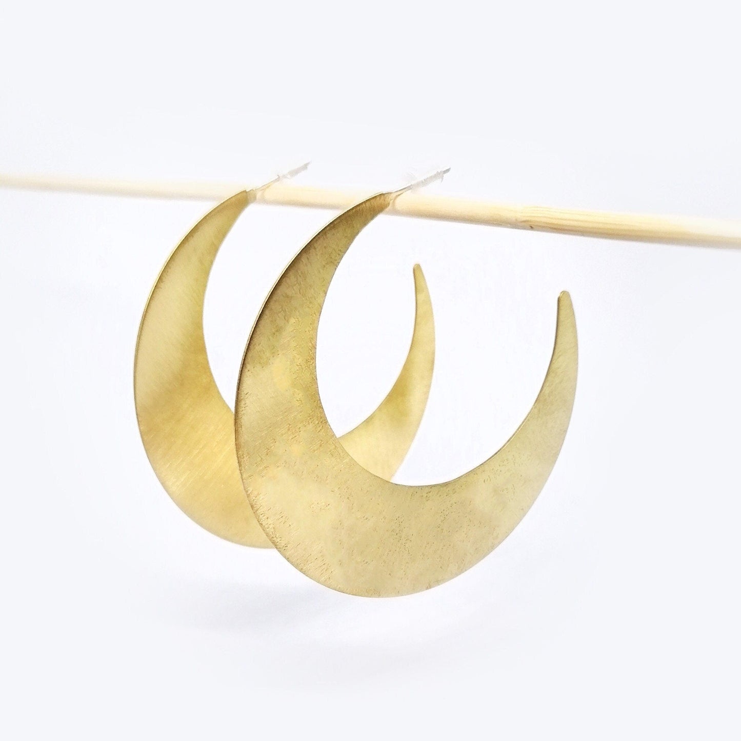 Large brass hoop earrings, huge gold circle earrings, statement jewellery - SosyGallery