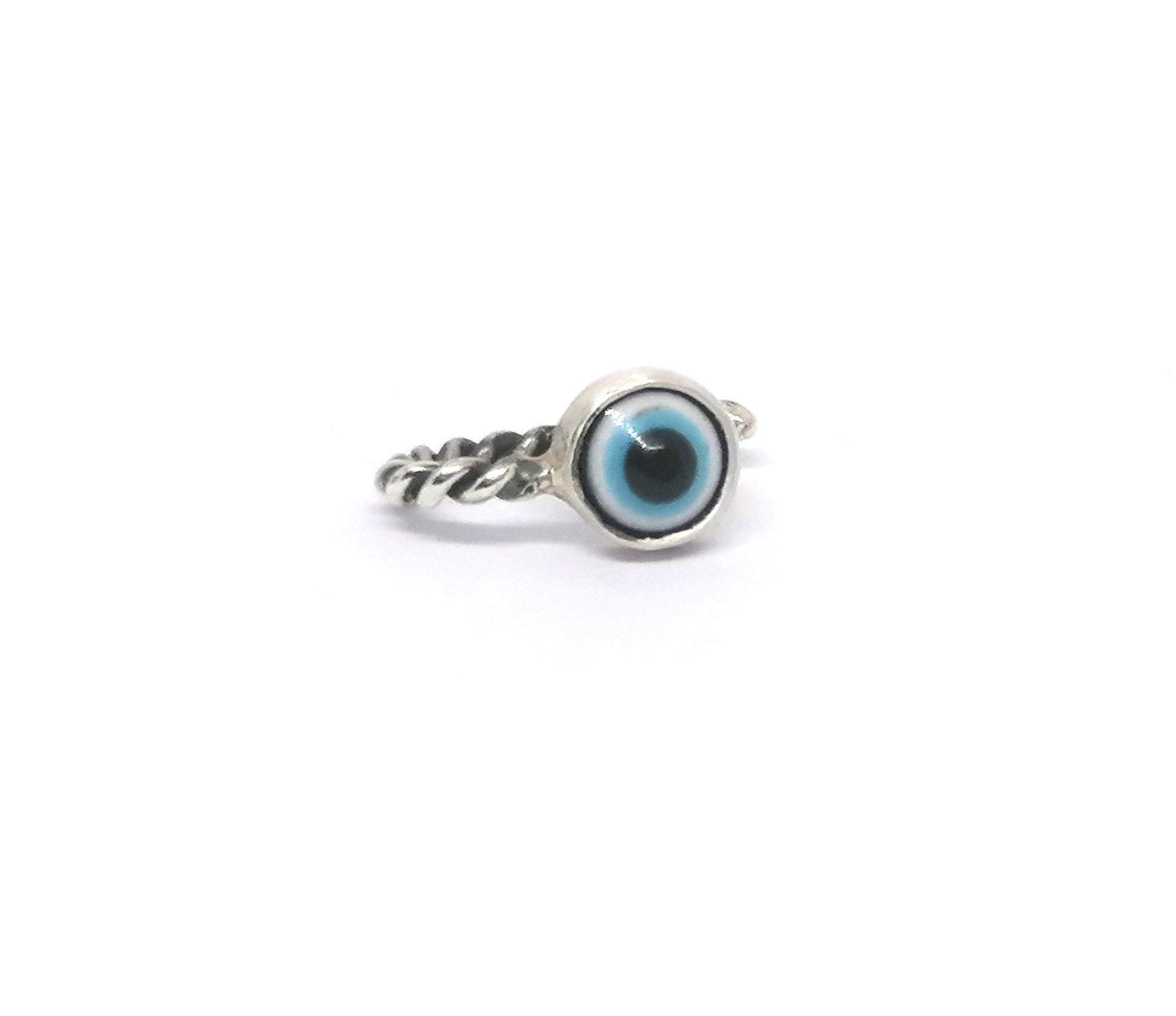 Handmade Silver 925 Evil Eye Ear Cuff Earring - Perfect Gift for Her - SosyGallery