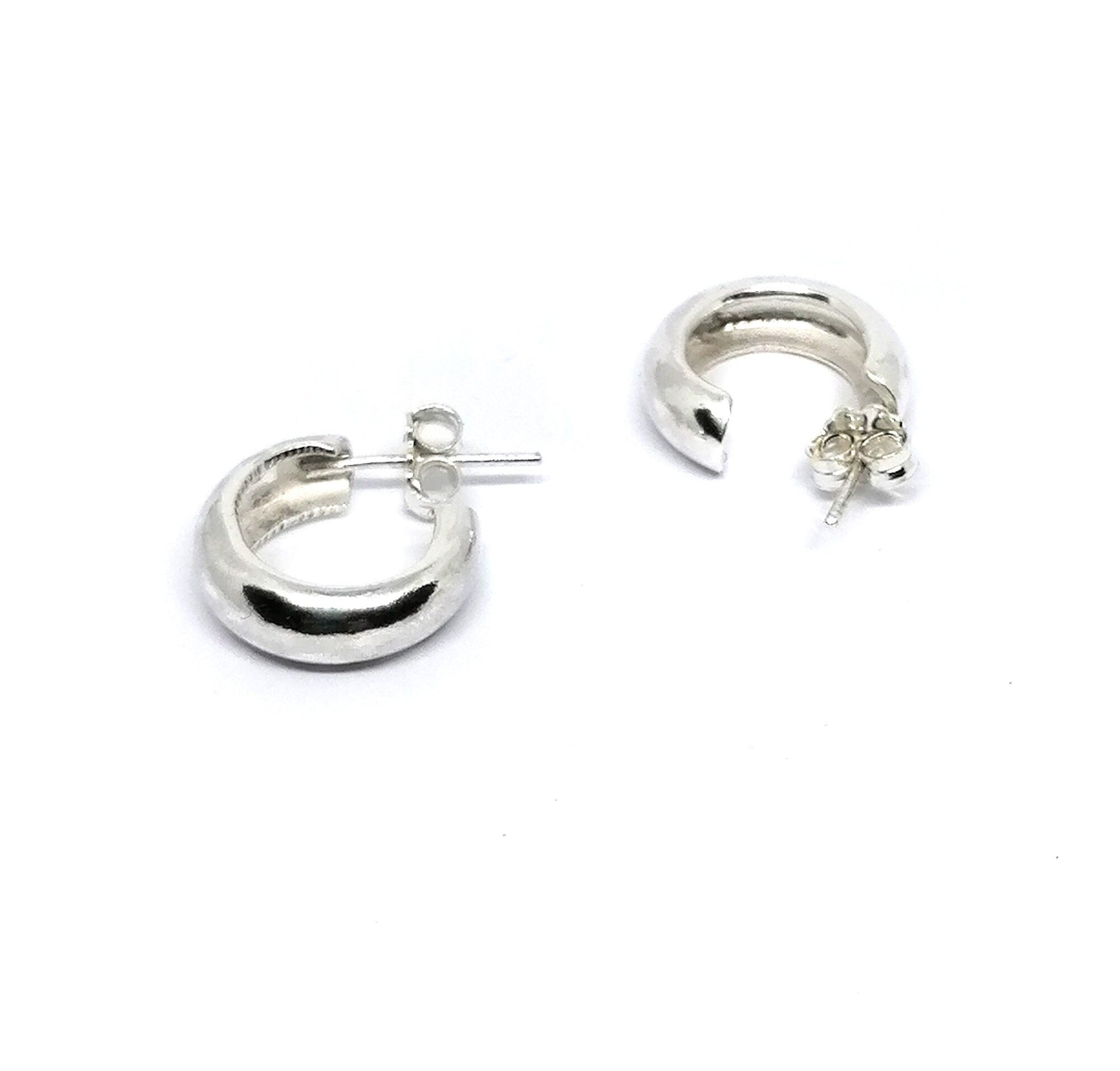 Chunky Hoop Earrings in 925 Sterling Silver - SosyGallery