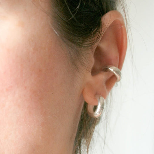 Chunky Hoop Earrings in 925 Sterling Silver - SosyGallery