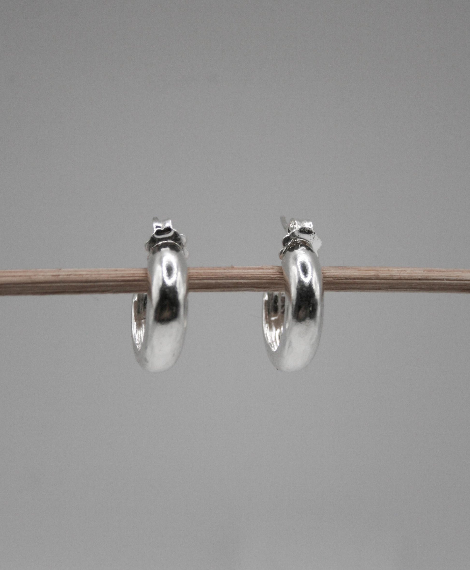 Chunky Hoop Earrings in 925 Sterling Silver - SosyGallery