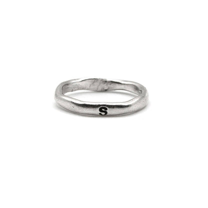 Personalized Initial Monogram Stacking Ring Sterling Silver 925 Gift Custom Letter Ring - SosyGallery