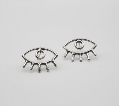 Sterling Silver 925 Evil Eye Stud Earrings - Unique Jewelry Design - SosyGallery