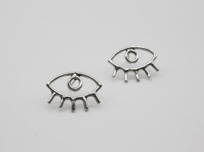 Sterling Silver 925 Evil Eye Stud Earrings - Unique Jewelry Design - SosyGallery