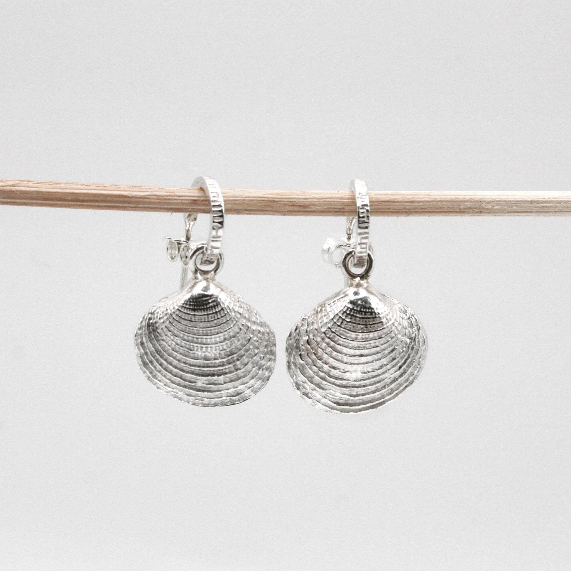 Silver 925 Sea Shell Dangle Earrings - Beach-Inspired Jewelry from Greece - SosyGallery