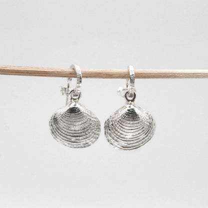 Silver 925 Sea Shell Dangle Earrings - Beach-Inspired Jewelry from Greece - SosyGallery