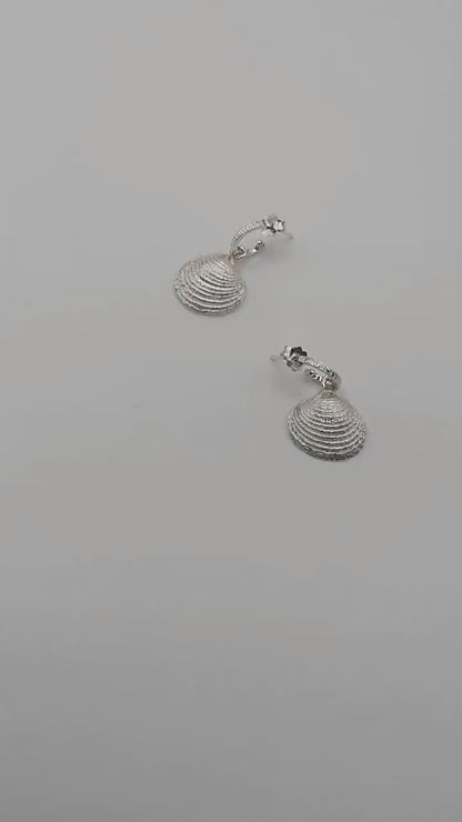 Sterling Silver 925 Seashell Dangle Earrings – Ocean-Inspired Jewelry for Women, Elegant Beach-Themed Earrings